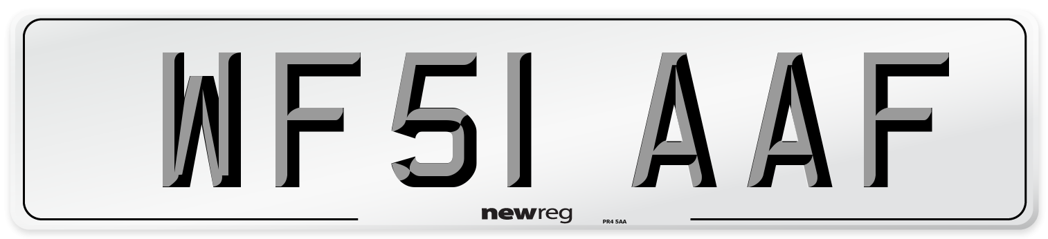 WF51 AAF Number Plate from New Reg